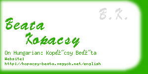 beata kopacsy business card